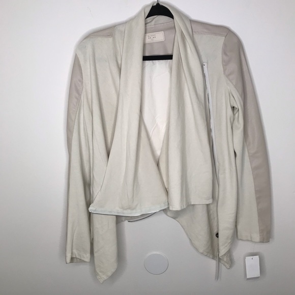 BLANKNYC Denim – Faux Leather Mixed Drape Jacket M - Picture 6 of 7